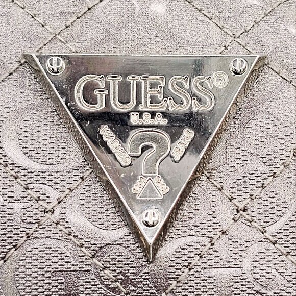 GUESS Signature Logo Duffel Satchel Bag – Beige/Tan Shoulder Strap - Picture 2 of 10